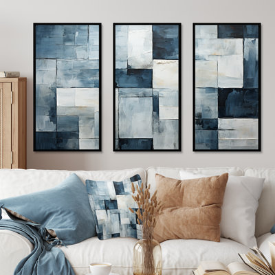 Cubisme gris monochromatique abstraction - ensemble de reproductions d'art mural cubisme