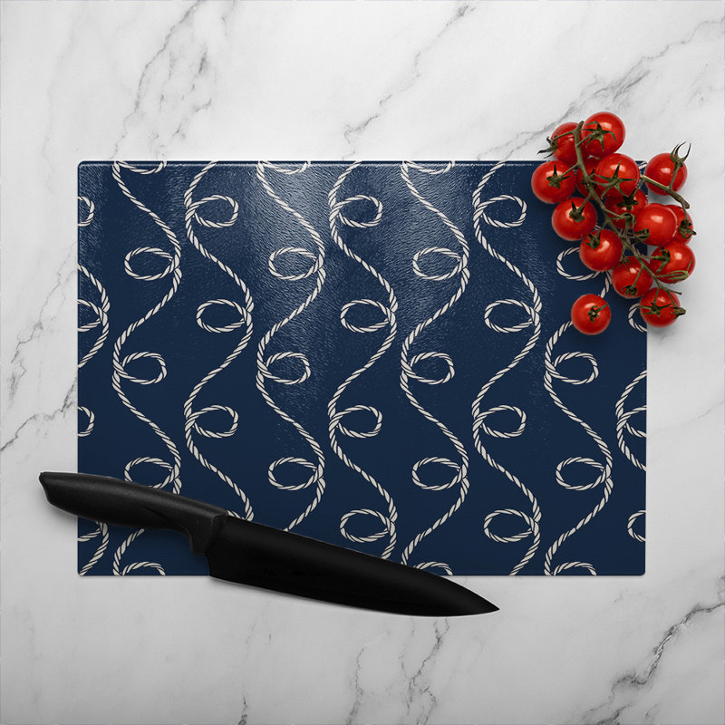 Swirled Rope Glass Chopping Board, 40cm L x 28cm W
