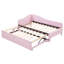 Lit de jour simple tapissier en L rembourré avec couchette escamotable, rose-832109703