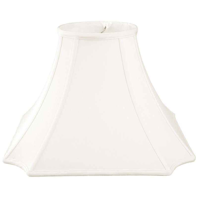 Abat-jour cloche en soie / shantung (araignée), Blanc / Blanc cassé, H 14 po x l 20 po x P 20 po