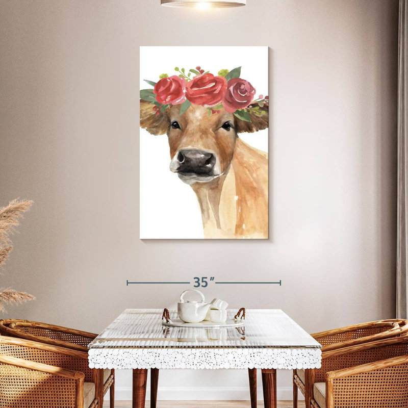 Vache en fleur Brampt II, H 45 po x l 30 po