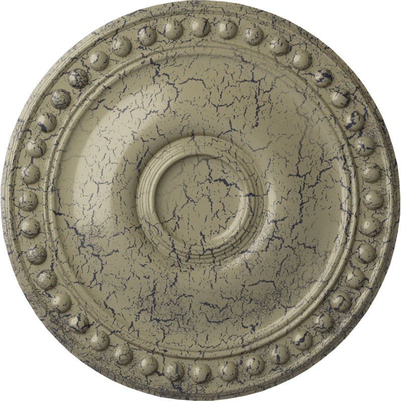 Médaillon de plafond de 19 1/8 po x P 1 po (convient aux auvents jusqu'à 5 5/8 po), Pierre de château craquelé