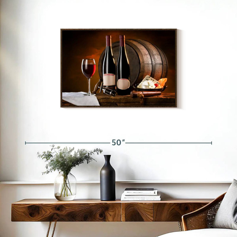 Vin rétro raffiné, Cadre flottant noyer, 31 po x 21 po