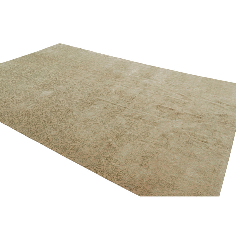 Rug & Kilim’S Spanish Style Rug In Gold With Floral Patterns “Cordoba”