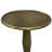 Amett 17 Inch Side End Drink Table, Fancy Fluted Base, Round Top, Antique Brass