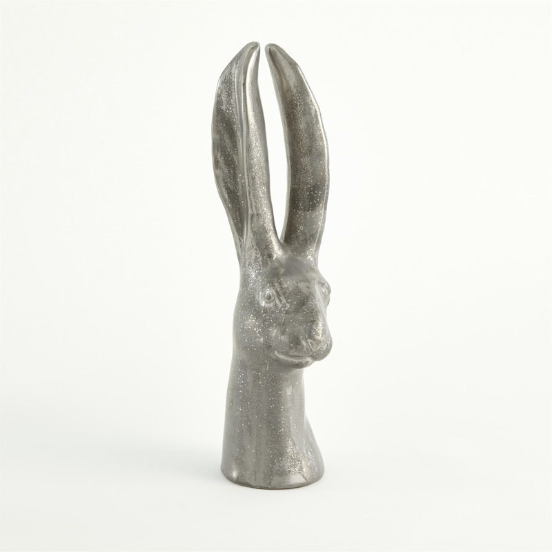 Rabbit Figurine, 16.25" H x 6.25" W x 6.25" D, Matte Gold