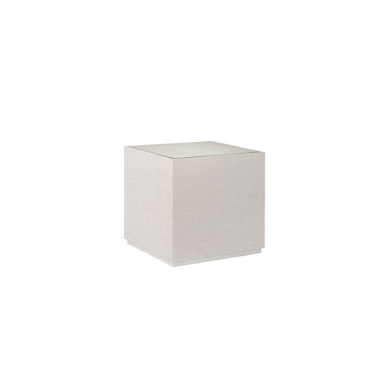 Chelsea Captiva Glass-Top White Wood End Table