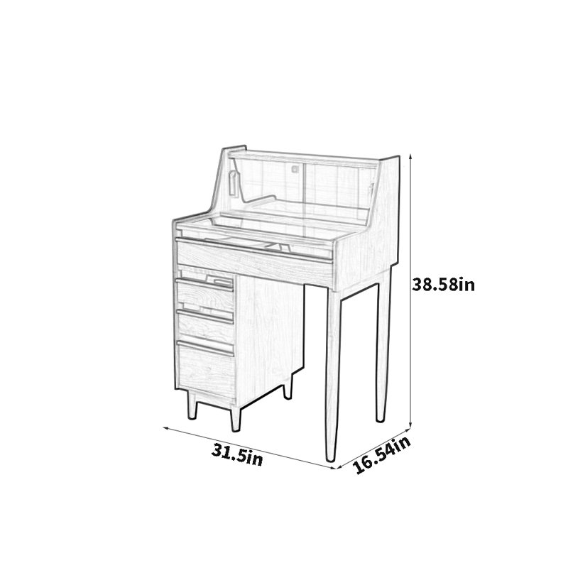 Simple Bedroom Solid Wood Dresser, Burlywood