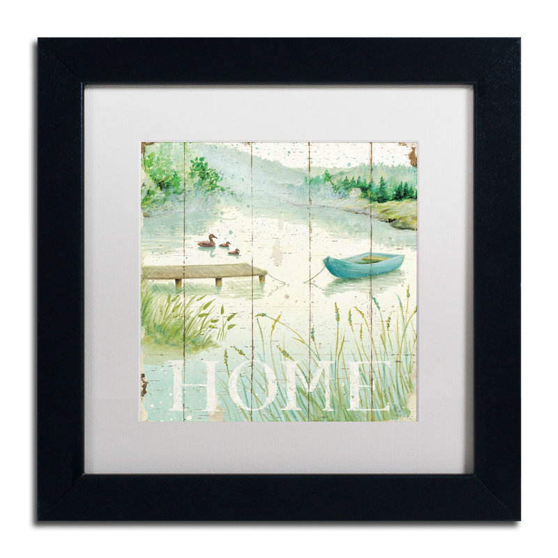 « lakeside i », reproduction d’art encadrée, H 11 po x l 11 po, Blanc, Cadre noir