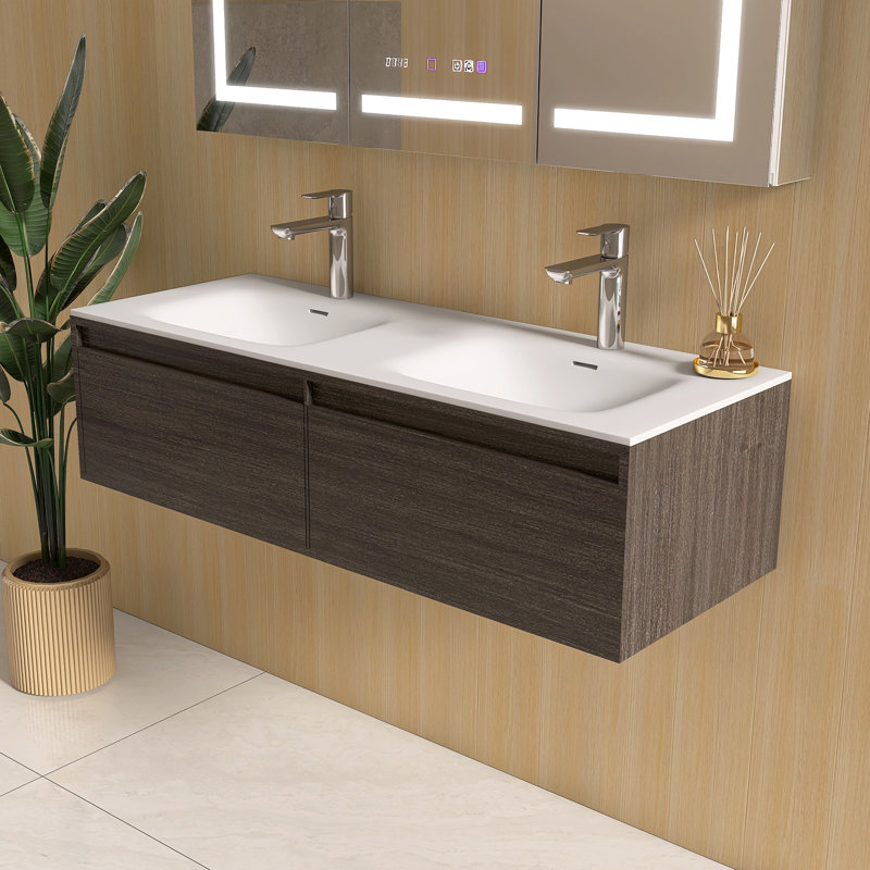Plateau de meuble-lavabo à surface solide 48 po avec lavabo