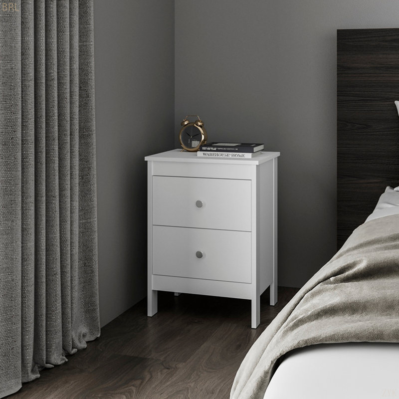 SIMPLE TWO-DRAWER BEDSIDE NIGHTSTAND