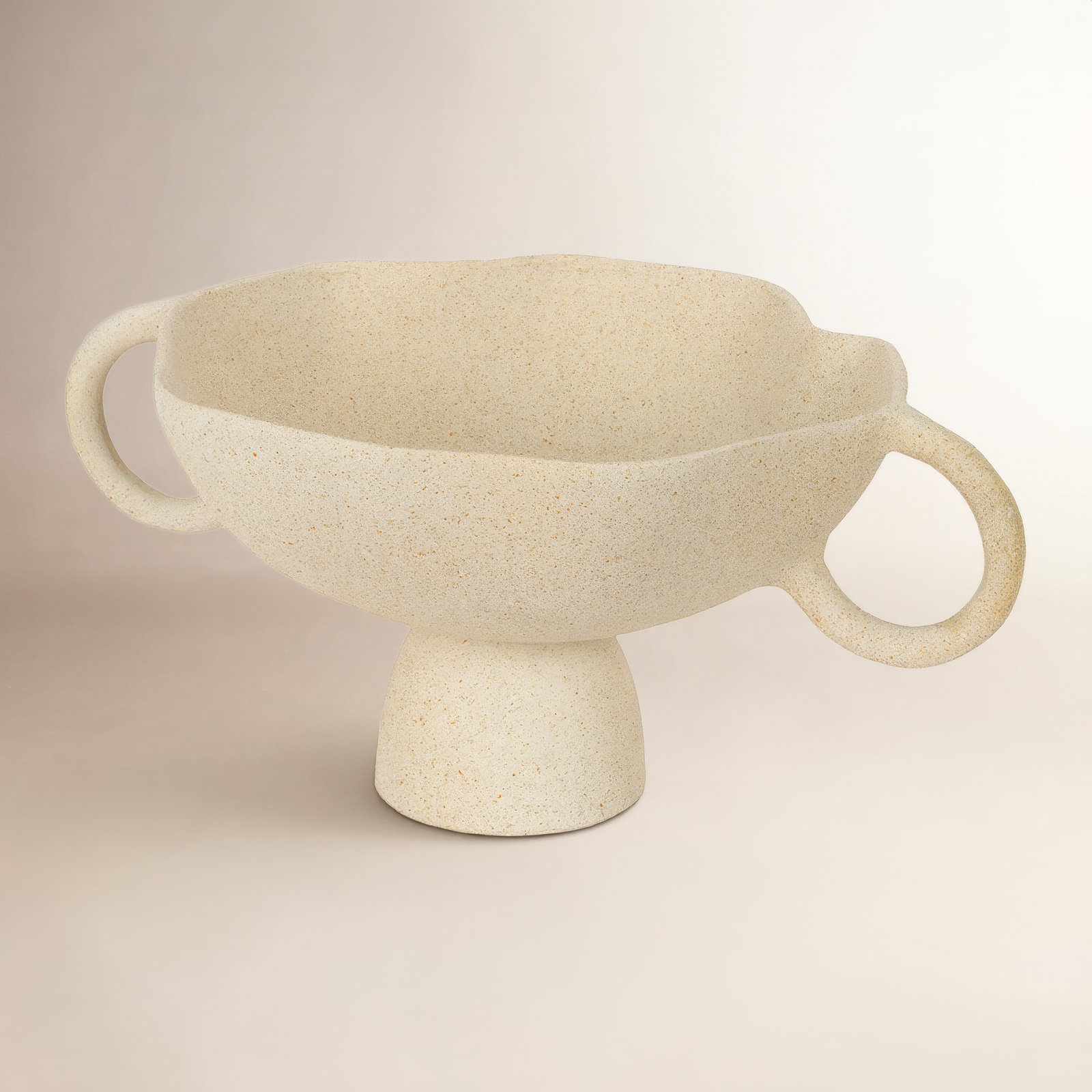 Sabine Aluminum Decorative Bowl 1, 6.75" H x 15.55" W x 11.22" D, Beige