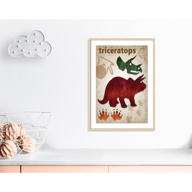Adhésif décoratif dinosaures-04 ', H 35,5 po x l 25,5 po x P 1,1875 po, Cadre boîte beige