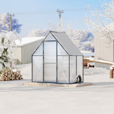 Heavy-Duty Large Walk-In Greenhouse, Thicker Aluminum Frame with Vent Window & Door, Easy Assembly Sunroom for Backyard and Patio (Black)
