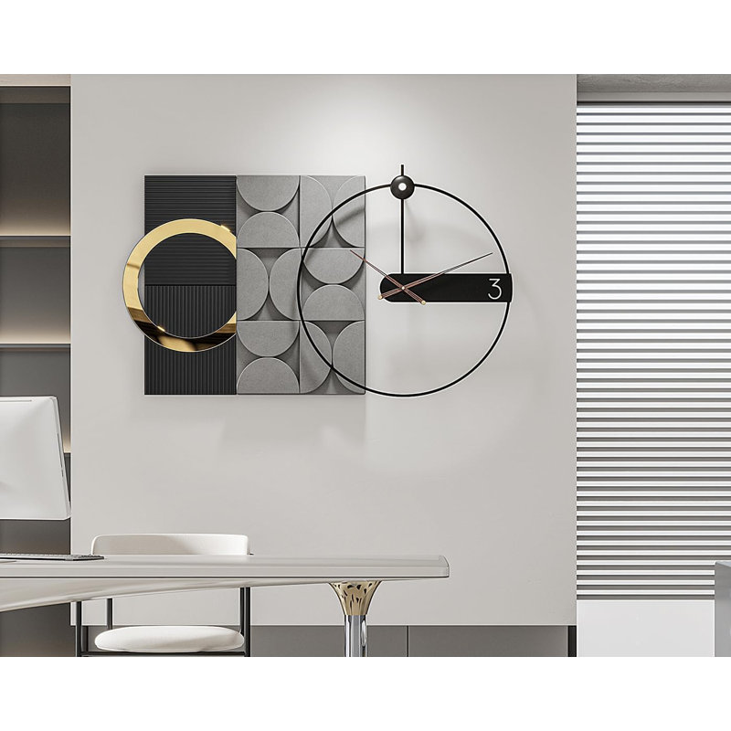 Modern Oversized Wall Clock With Nordic Design, Silent Non-Ticking Mechanism, Battery Operated For Living Room, Bedroom, And Office