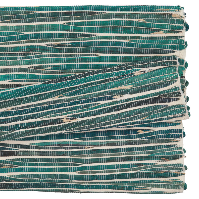 Woven Chic Texture Water Hyacinth Table Runner, 90" L x 14" D, Turquoise