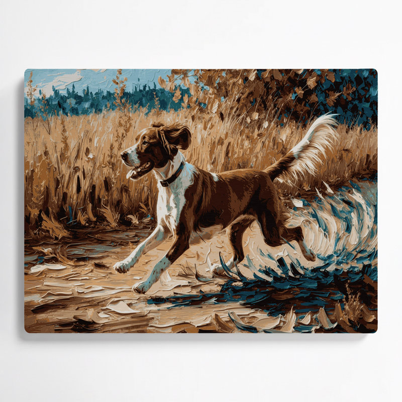 Chiens bretons, art mural en métal noir, H 11 po x l 14 po