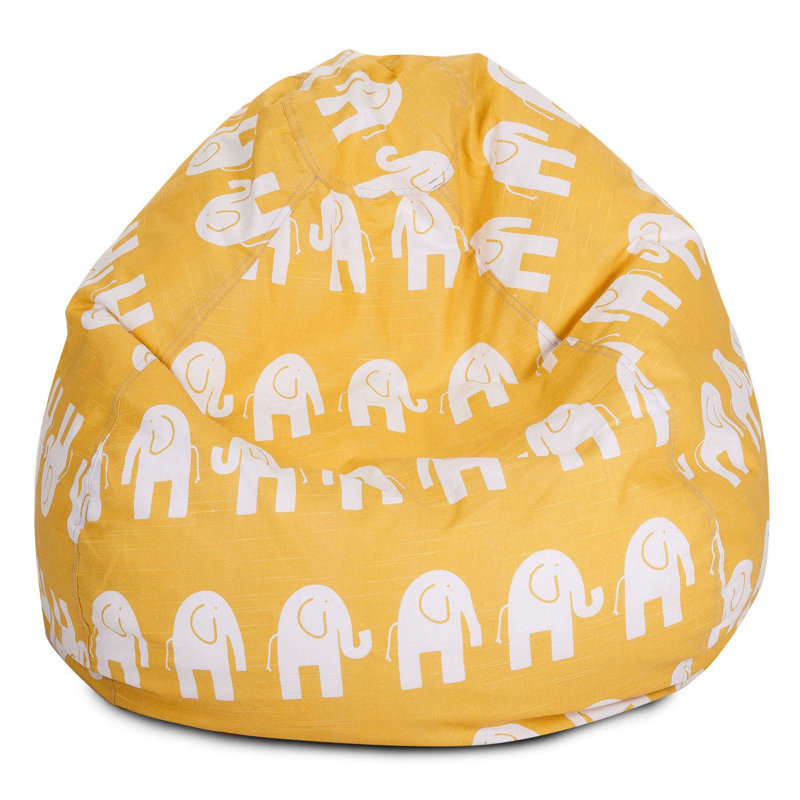 Shakira Cotton Bean Bag Chair & Lounger, Yellow, 23" H x 35" W x 35" D