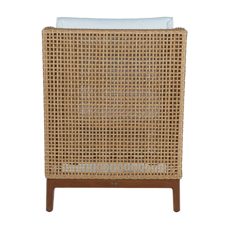 Peninsula Woven Lounge Chair, Rollo Lace, No welt + Standard fill, Light Raffia/Natural Sandalwood