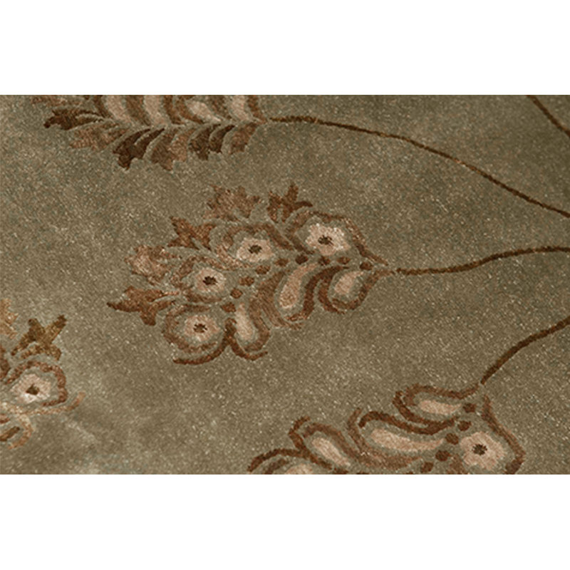 Hand-Knotted High-Quality Green Area Rug