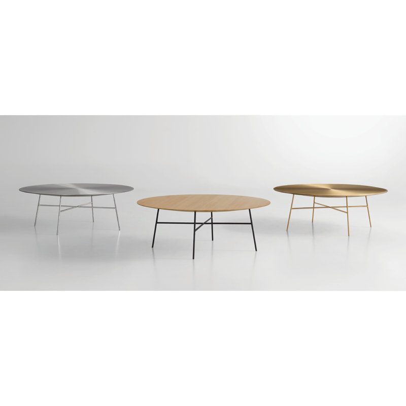 Bassa Coffee Table, Brushed Stainless Steel