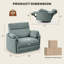 Très grand fauteuil inclinable électrique 54 po en chenille avec ports USB et Type-C-867537797