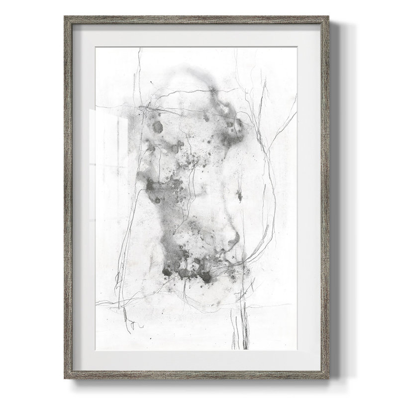 Printed Shimmering Neutral II, reproduction encadrée, Papier encadré argent vieilli, Blanc