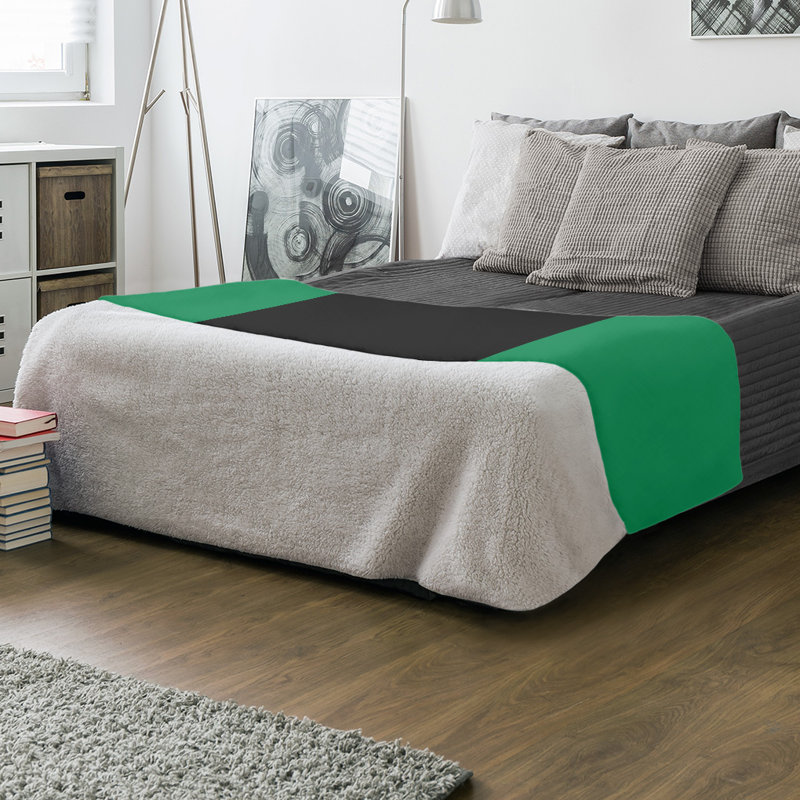 Boston Quilted Throw Blanket, 50" W x 60" L, Green/Black/Green