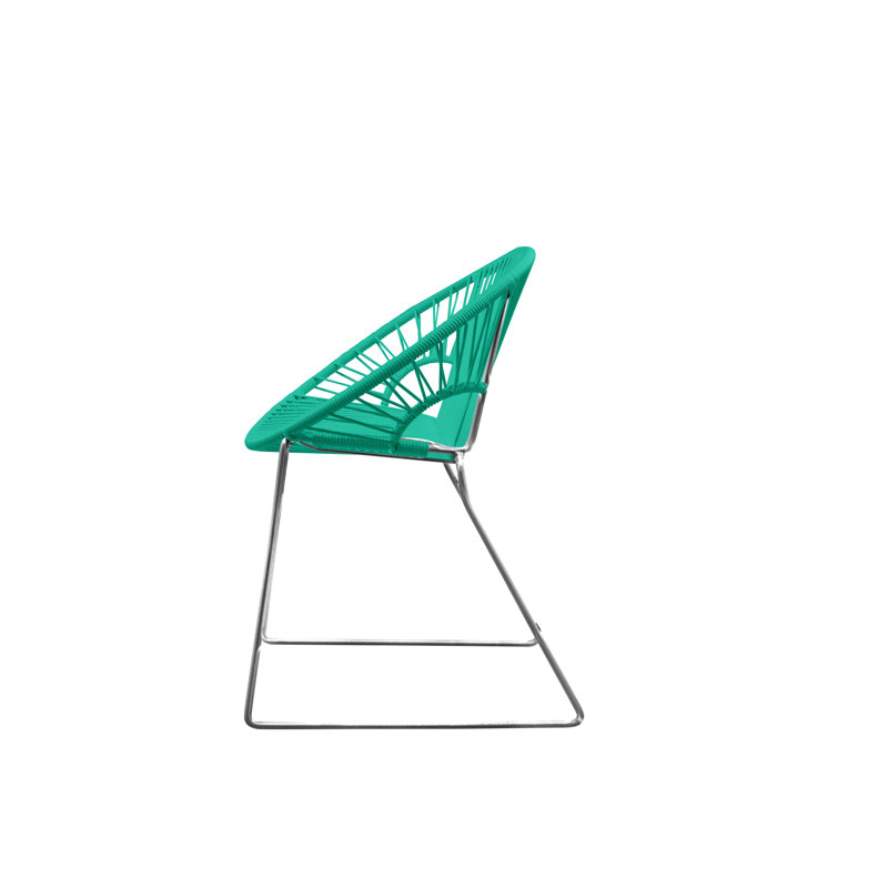Chaise de patio Puerto, Turquoise / chrome