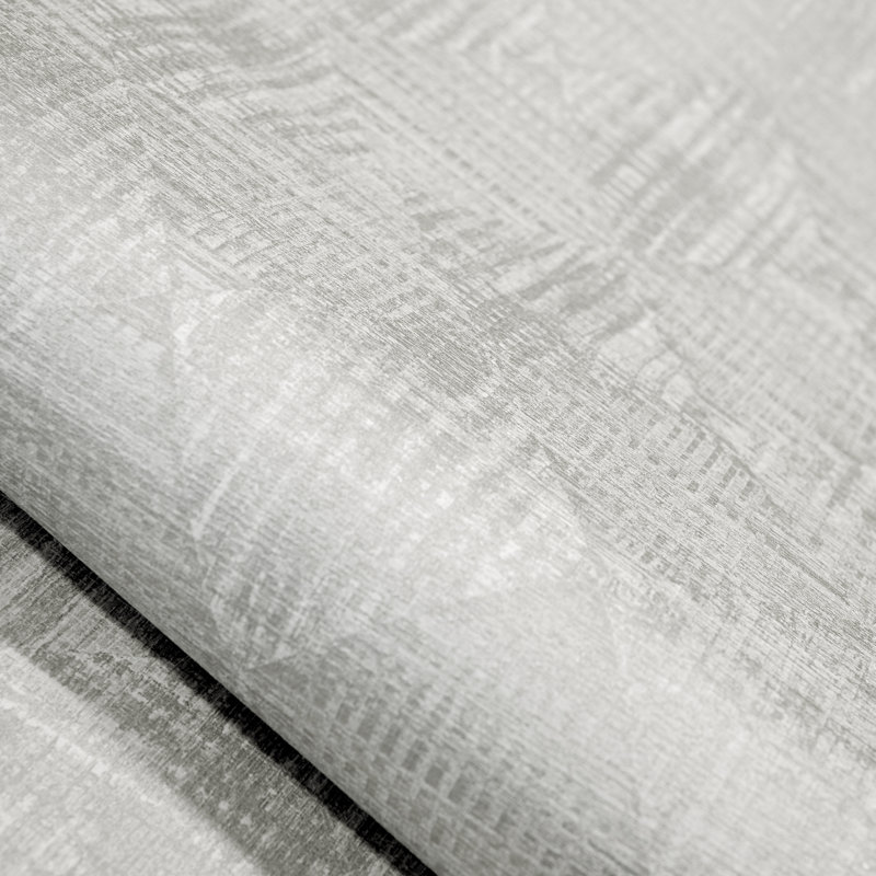 Pepper Sheen Finish Geometric Diamond Raffia Wallpaper Roll, Silver
