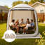 Sun Shade Sail Canopy Covers, Fit for 6 x 6 ft Screen House Tent, Sun Protection, 5.51 x 5.71 ft 300D Oxford Silver-Coated Fabric(Not Include Tent), for Outdoor Activities, Beige
