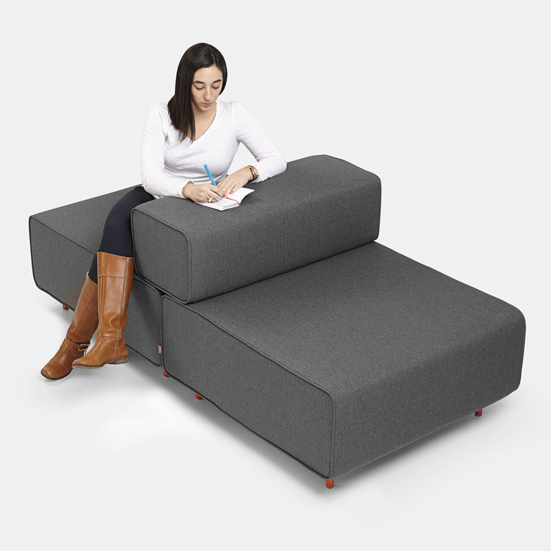 Fauteuil de réception Block Party, Bouclé gris foncé