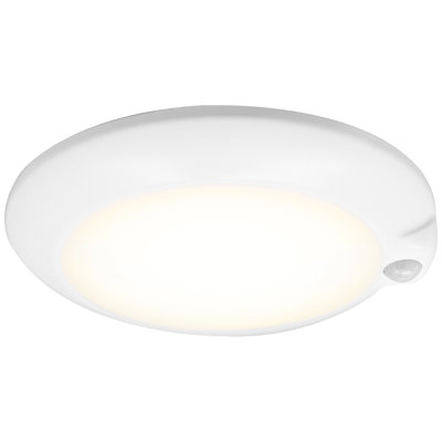 Luminaire à DEL 5,8 po, 14,5 W 120 V CA, blanc chaud 3 000 K / 5 000 K lumière du jour fixe, capteur de mouvement, intensité réglable de 10% à 100%, installation facile pour les espaces intérieurs / humides
