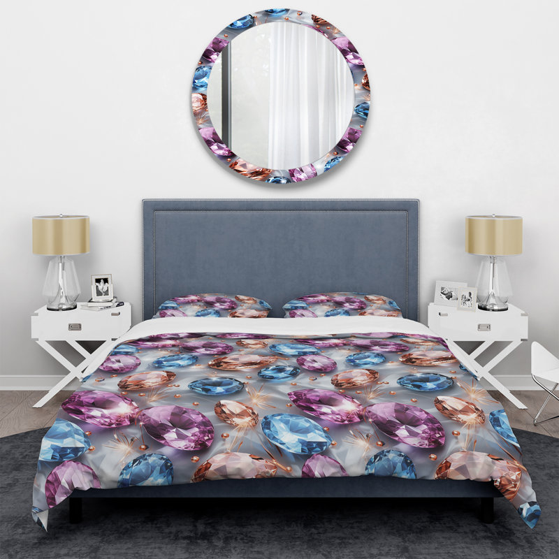 Ensemble de housse de couette en cristal rose et bleu Glamour Brilliance - Glam