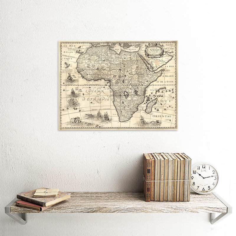 Map Antique Continental Africa Bertius - No Frame Print