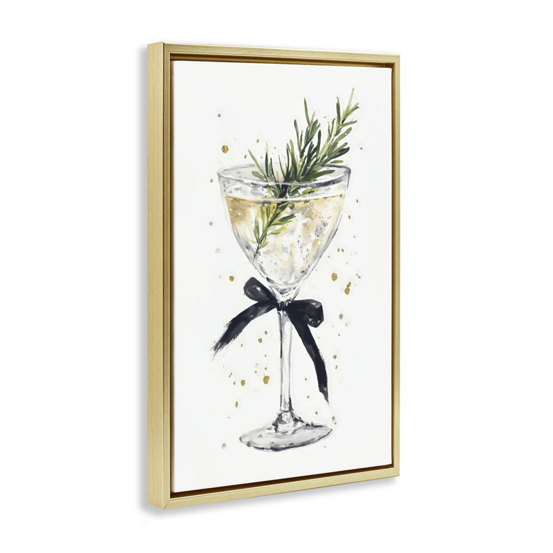Cocktail de Noël avec cadre flottant en forme de branche de sapin, design par Petal Prints Design, H 31 po x l 21 po