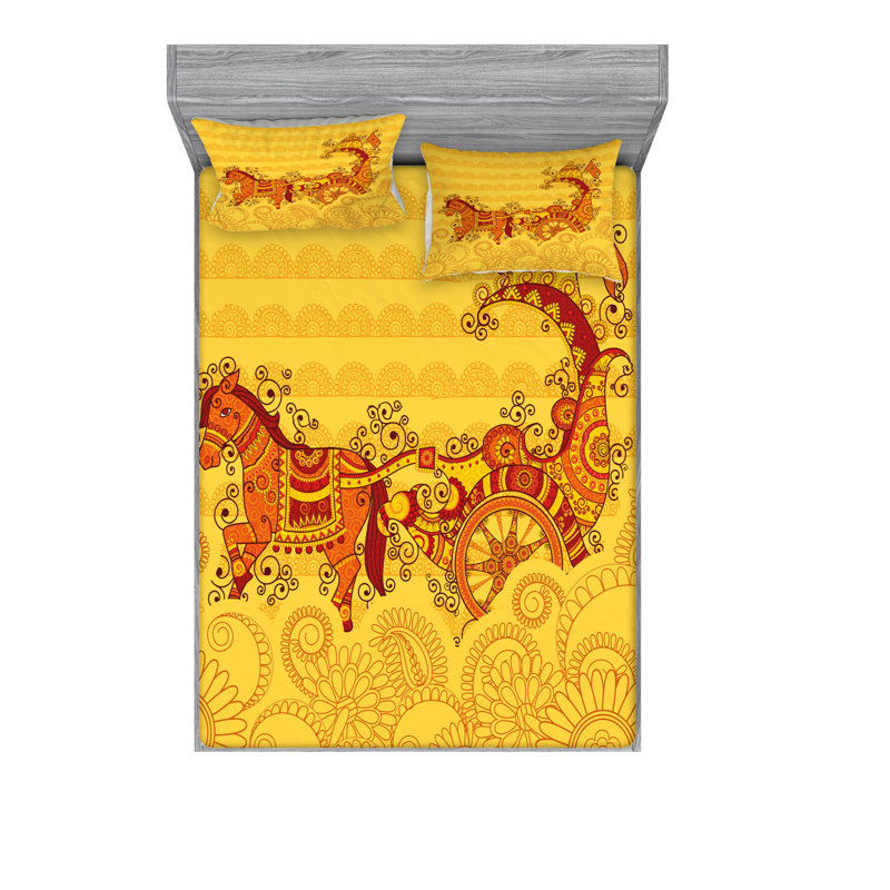 Ensemble de draps bohémiens, Ensemble de draps pour lit double avec un drap-hou