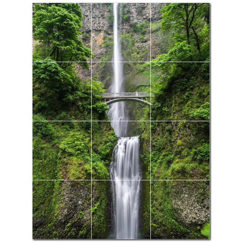 Murale en céramique satinée 6 "x 6" Waterfalls Photo