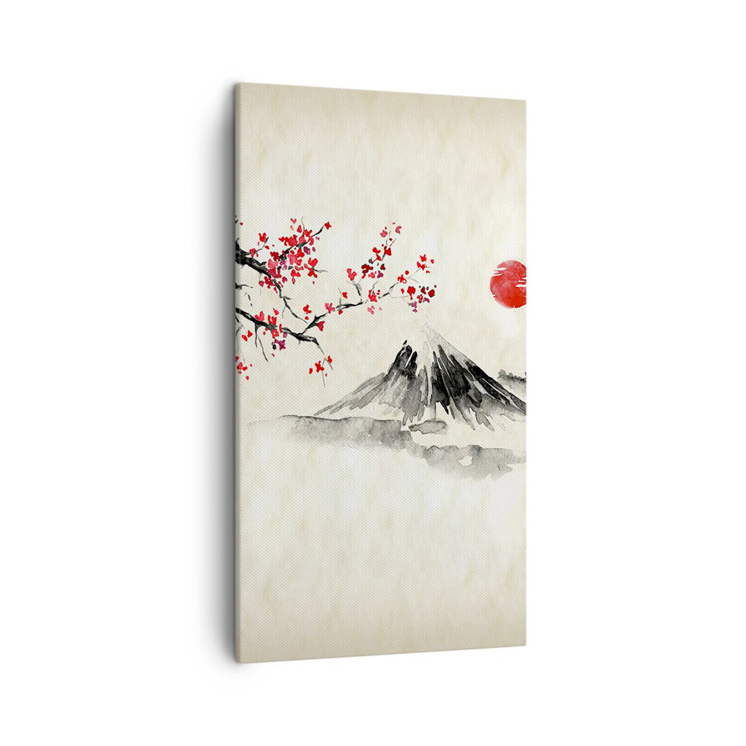 Leinwandbild Aquarell Asiatische Landschaft