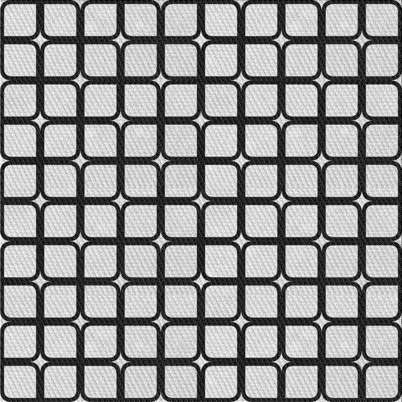 Tapis gris/noir tissé à la machine, Carré 8 pi