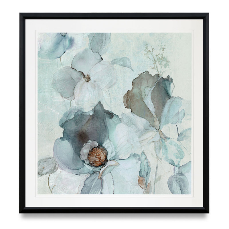 " Moonlit Garden ", 17.5" H x 17.5" W x 1.5" D, Black Framed