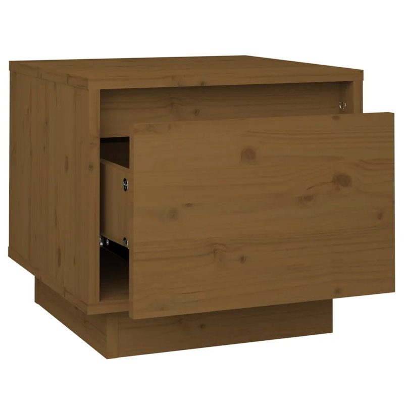 Gjinovefa 35cm W Solid Wood Bedside Table, Brown