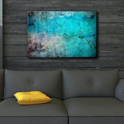 «Blue and Splatter», peinture à l'aquarelle sur toile