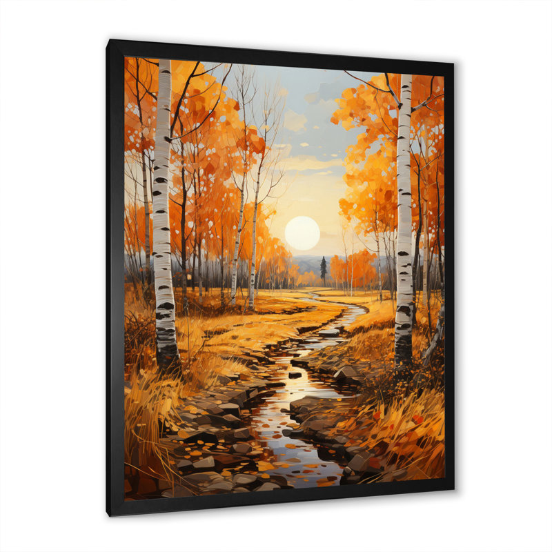 Sonate d'automne VI Arrabury Birch Woods, H 20 po x l 12 po x P 1 po, Cadre photo noir