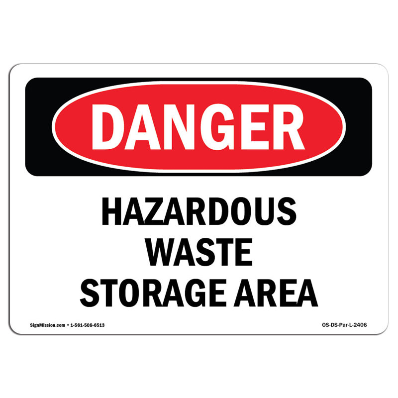 Signe de danger, H 12 po x l 18 po x P 0,1 po