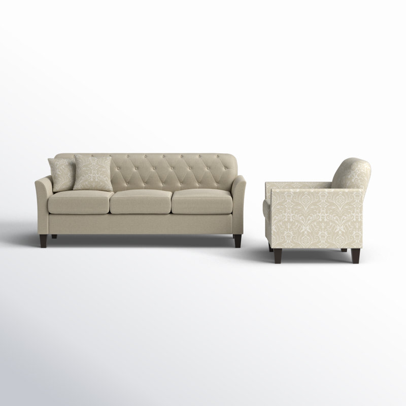 Ensemble de salon 2 pièces Aimo, Polyester beige