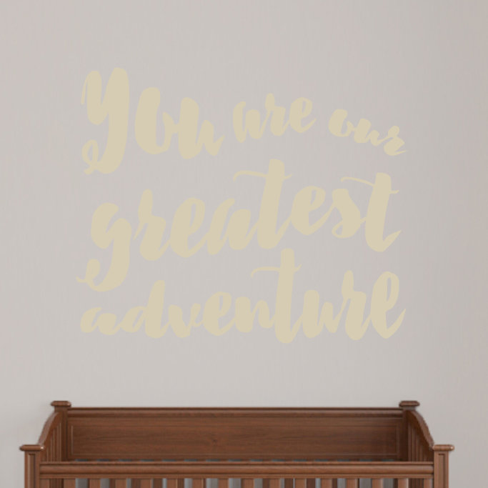 Text & Numbers Non-Wall Damaging Wall Decal, Beige