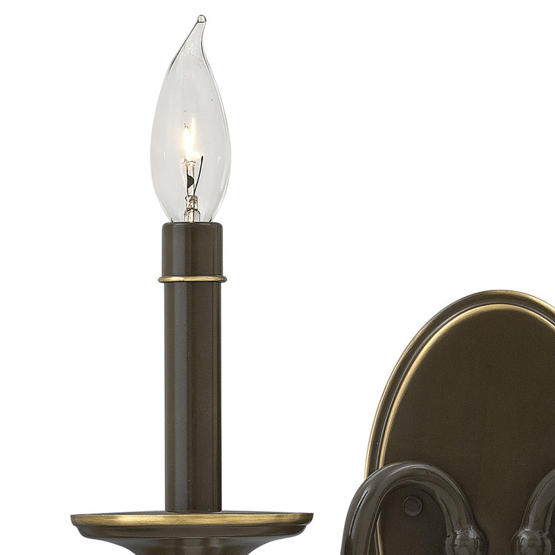 Eleanor 2-Light Candle Wall Light, Light Oiled Bronze