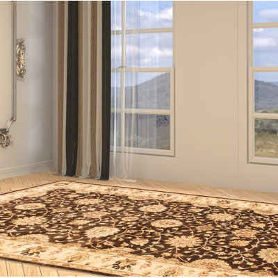 One-of-a-Kind Runner 8' X 16' New Age Runner Wool Area Rug in Ivory/Dark Brown/Dark Red