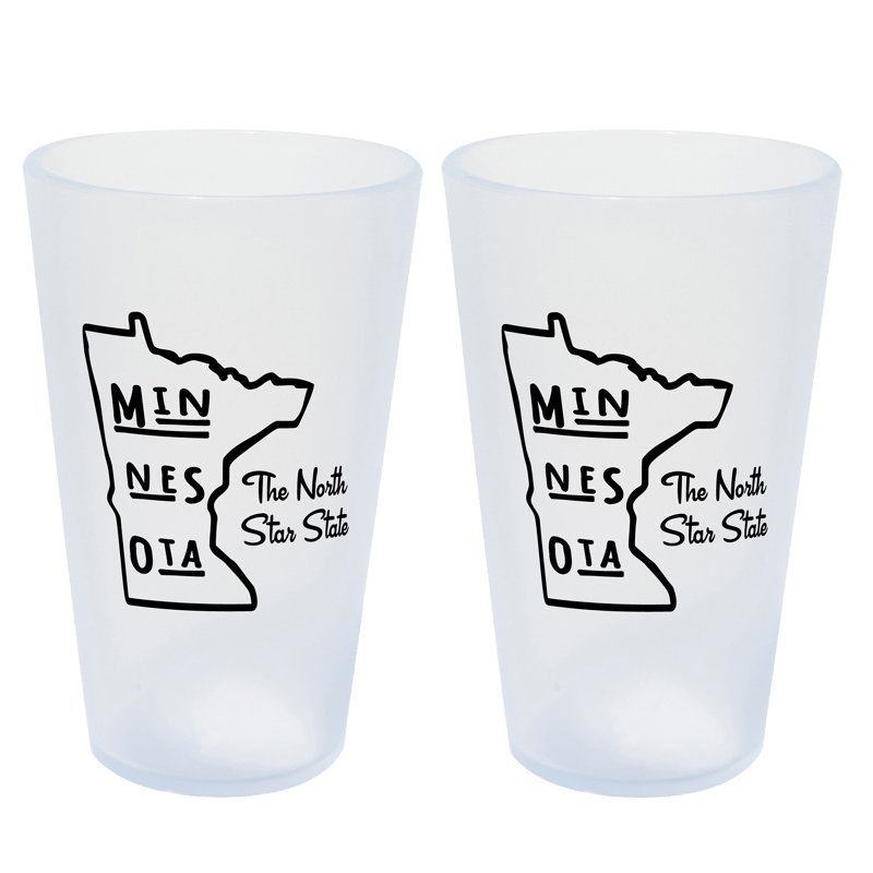 Silipint: Verres State Pint 16 oz: paquet de 2 - Minnesota - verres en silicone glaçons incassables